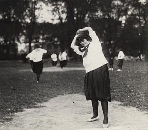 Black & White Photo Of Vintage Womens Softball