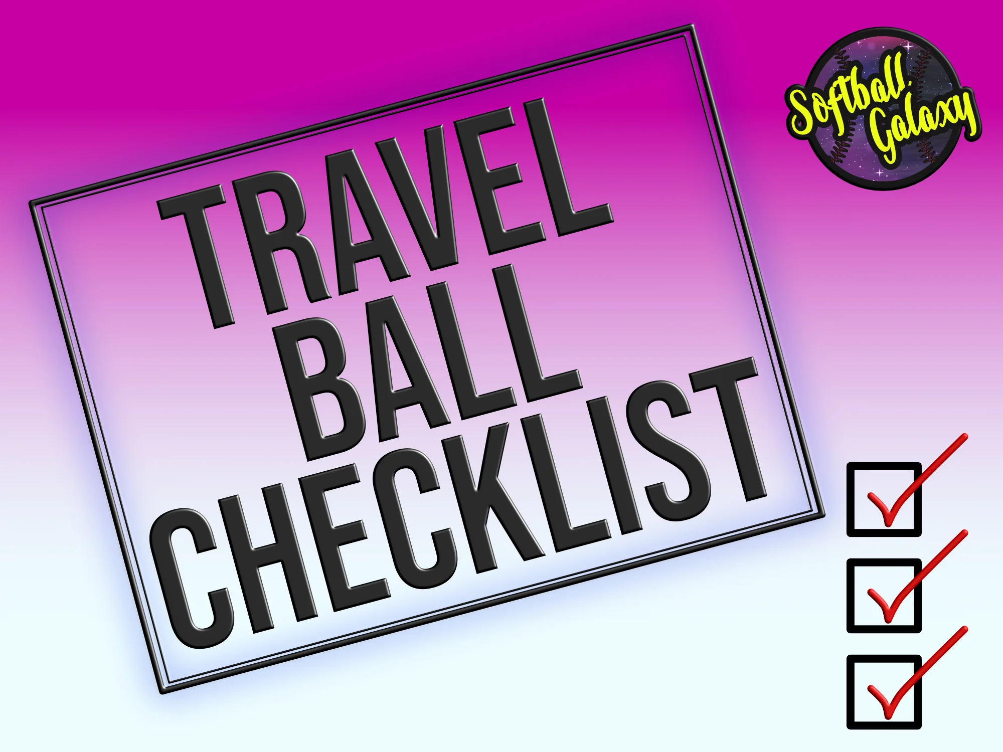 Travel Ball Checklist for Softball