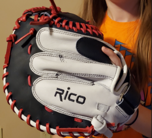 Rico Custom Red White Blue Fastpitch Softball Catchers Mitt